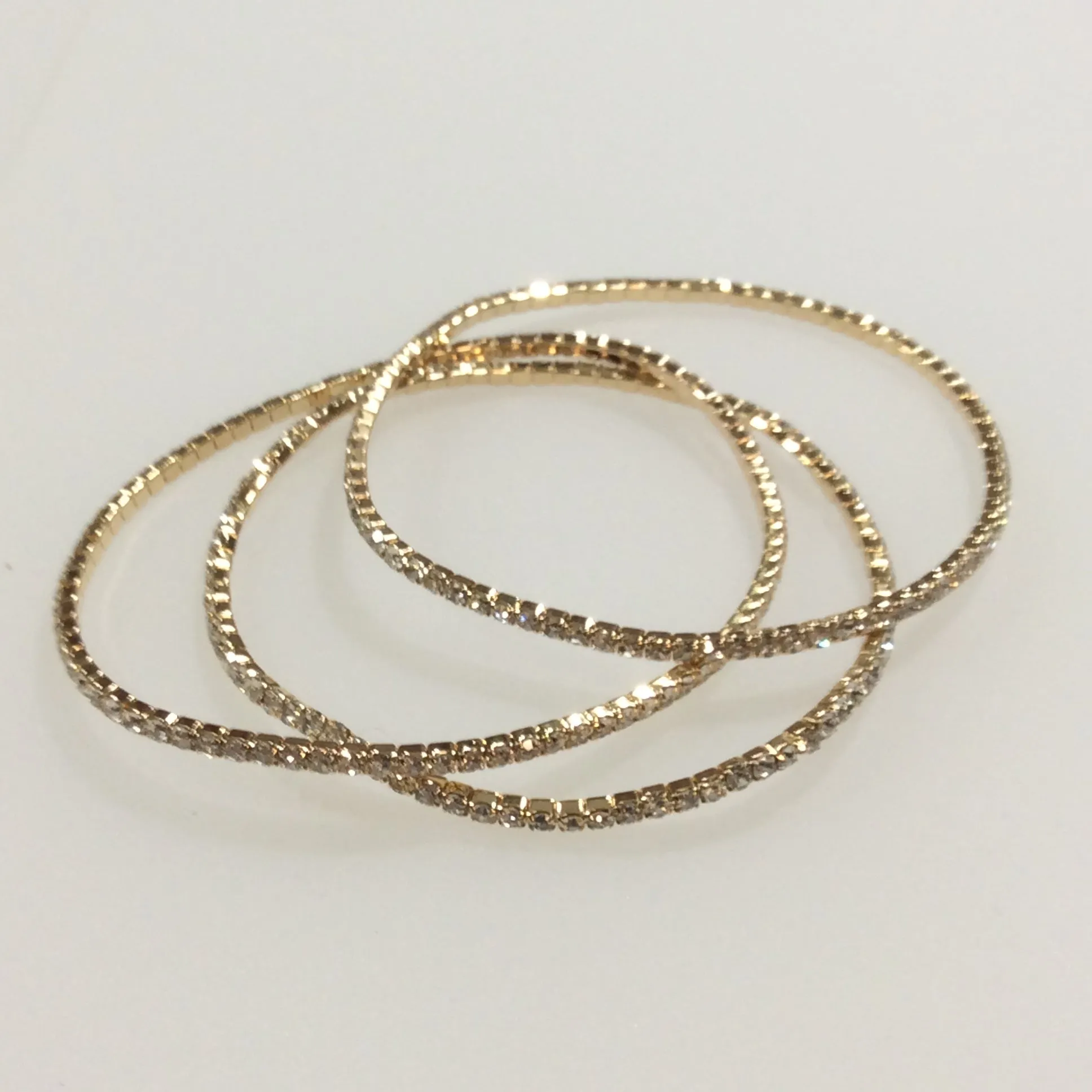 Petite Gold Stretch Crystal Bracelets