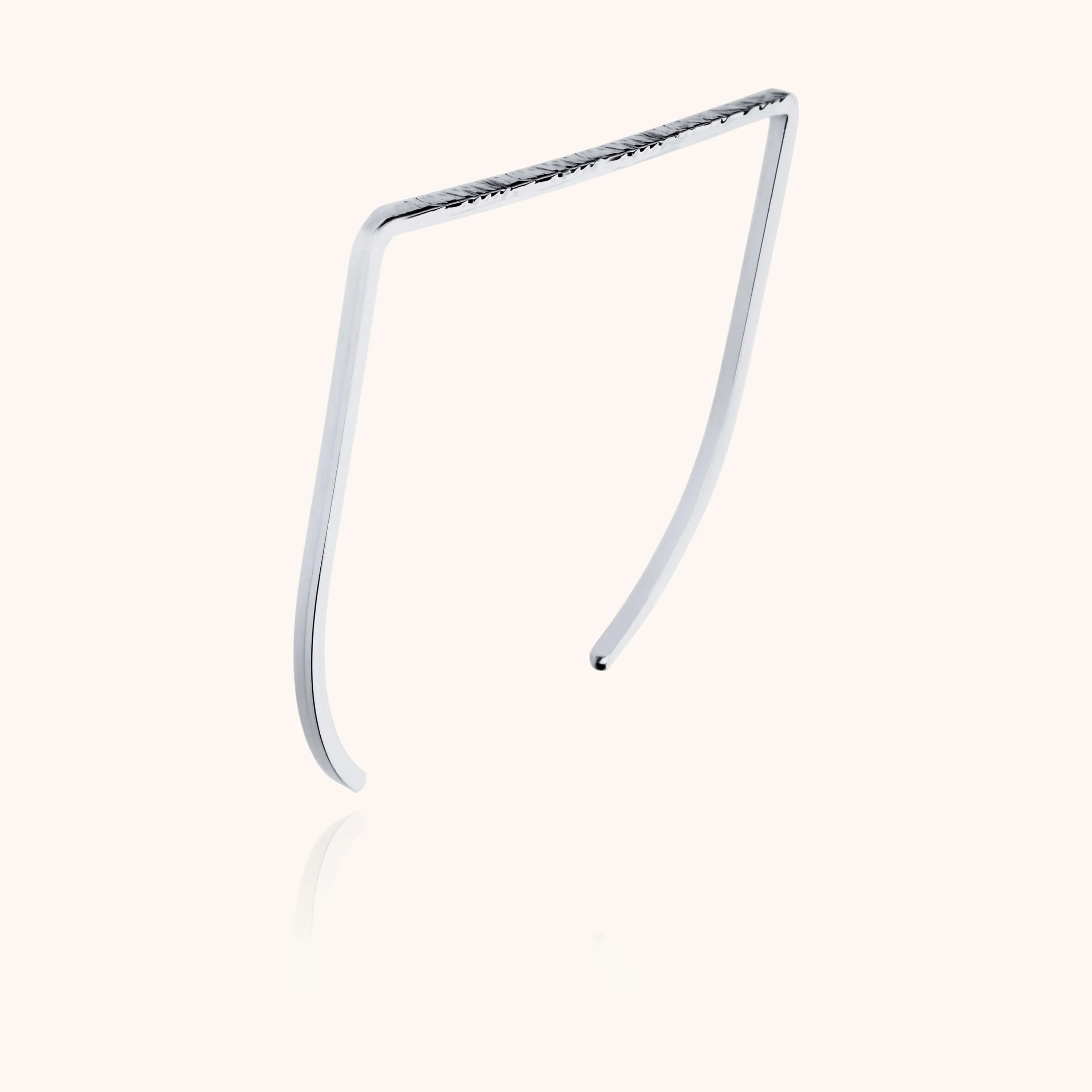 Pi Squared Hammered Bracelet - silver