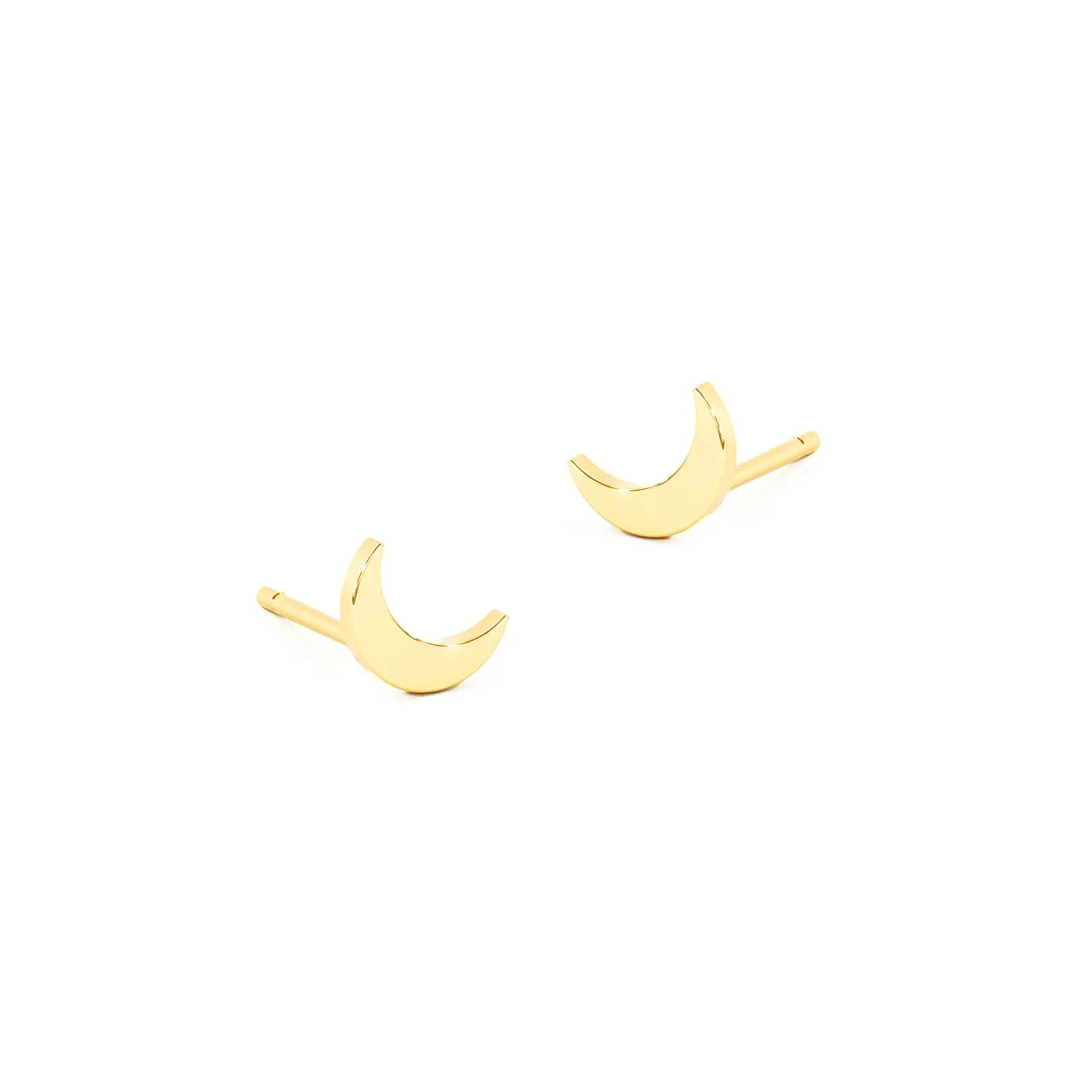 Plain Moon Stud Earrings