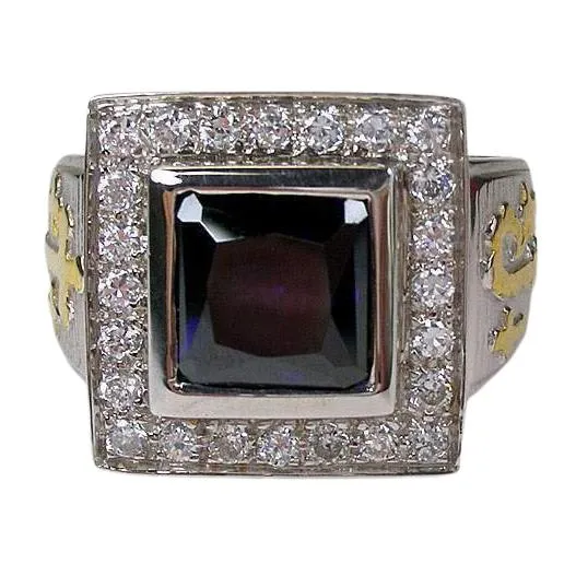 Princess Amethyst Silver Bishop Ring