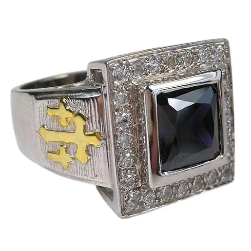 Princess Amethyst Silver Bishop Ring