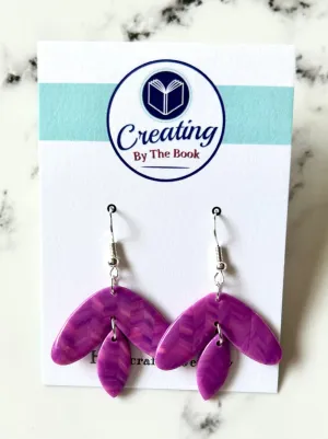Purple Chevron Two Tier Earrings