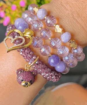 Purple cute teddy bracelet