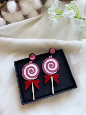 Quirky - Colourful lollipop swirl candy earrings | boho style earrings | funky pop art earrings | acrylic art oversize earrings | party sweet teeth