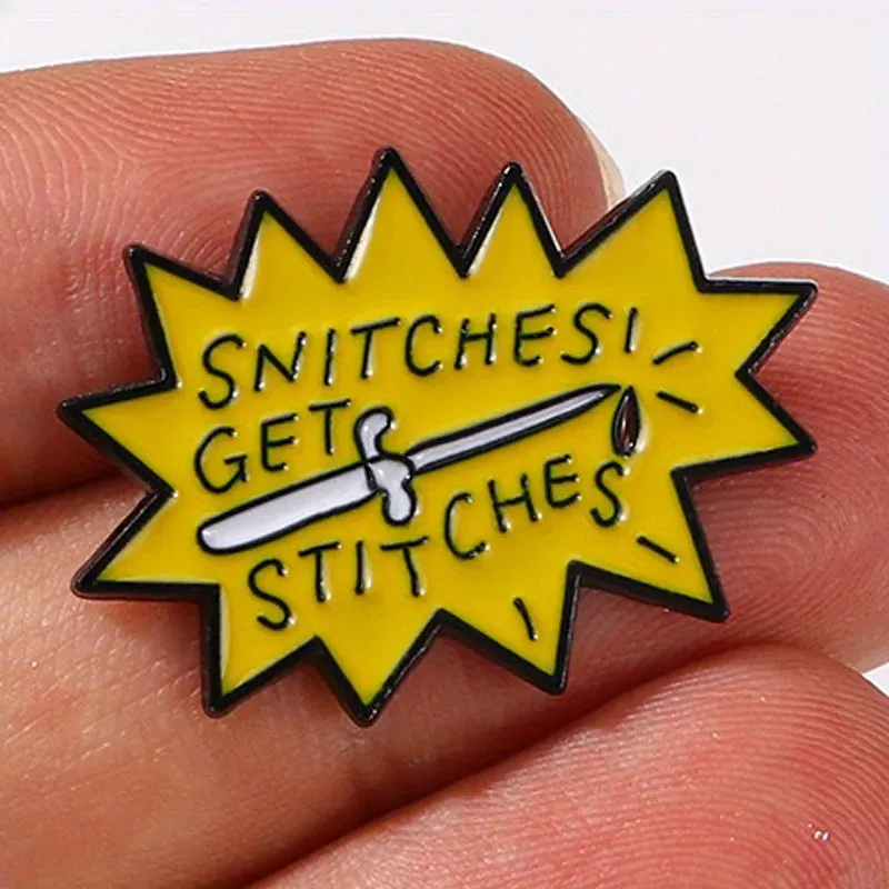 "Snitches Get Stitches" Enamel Pin Badge