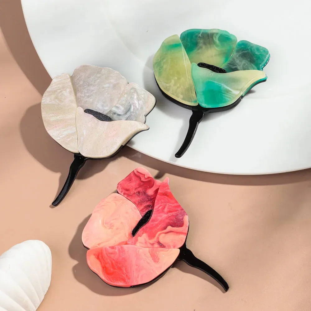 Rose Flower Acrylic Brooches