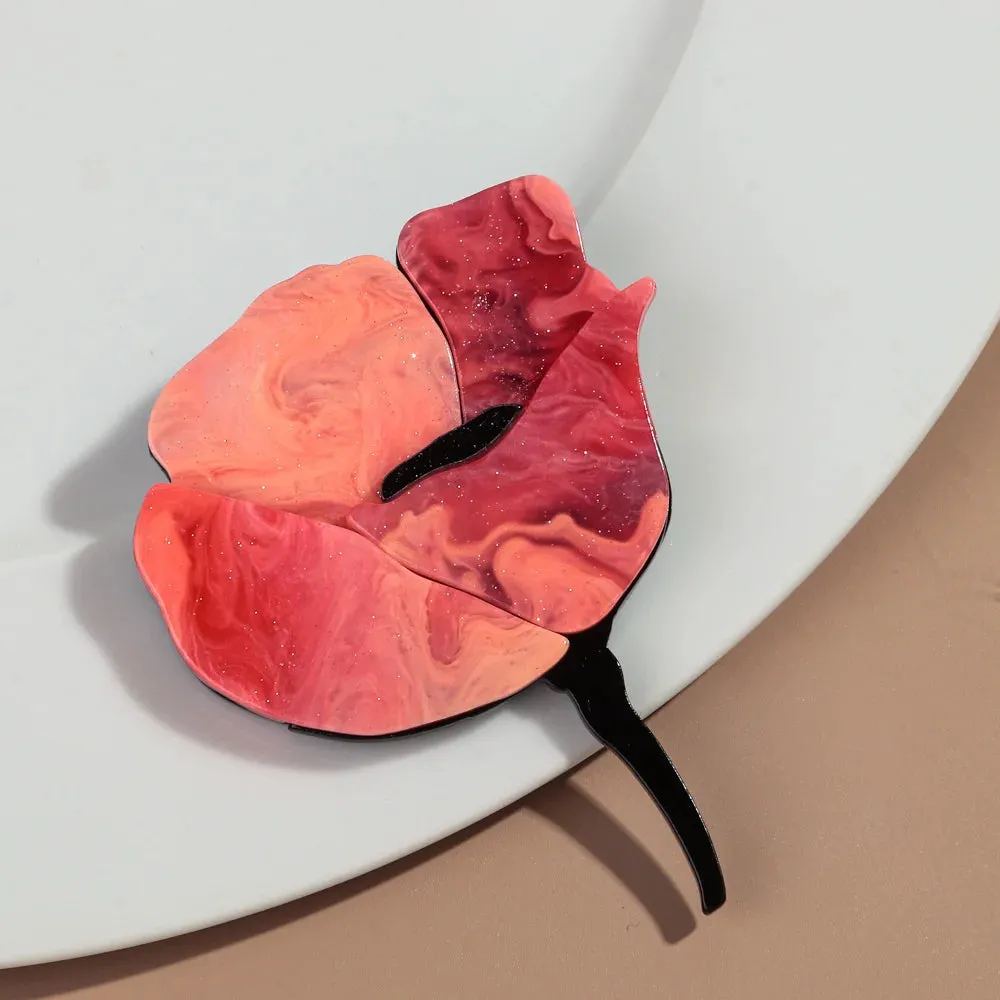 Rose Flower Acrylic Brooches