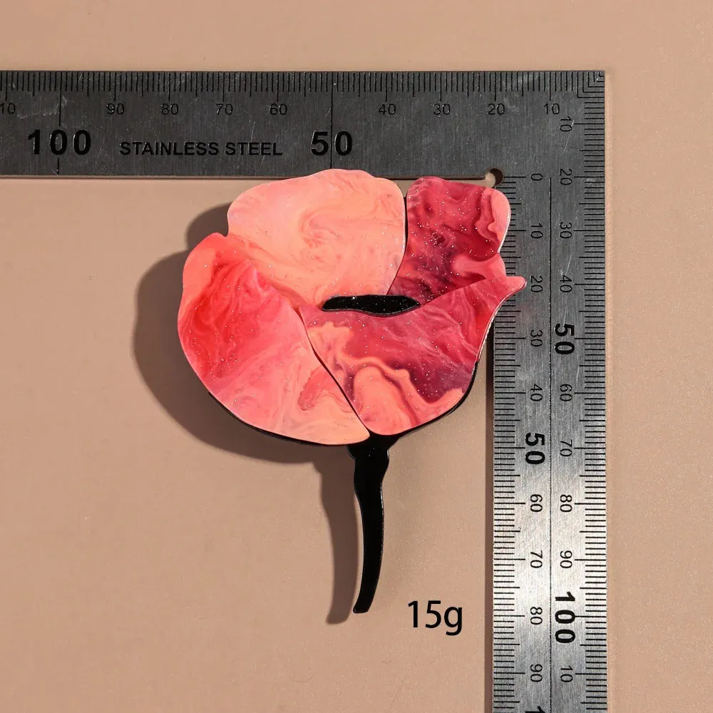 Rose Flower Acrylic Brooches