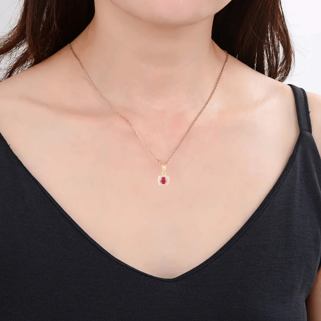Ruby Halo Necklace
