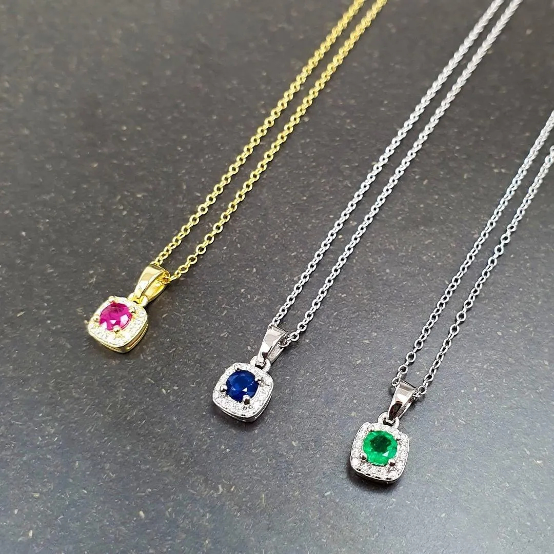 Ruby Halo Necklace