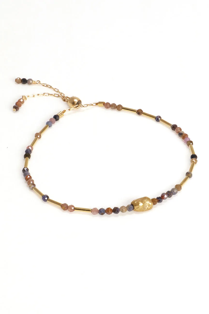Ruby Sapphire Liquid Gold Bracelet