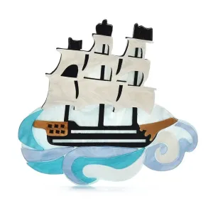 Sail Boat Acrylic Brooch