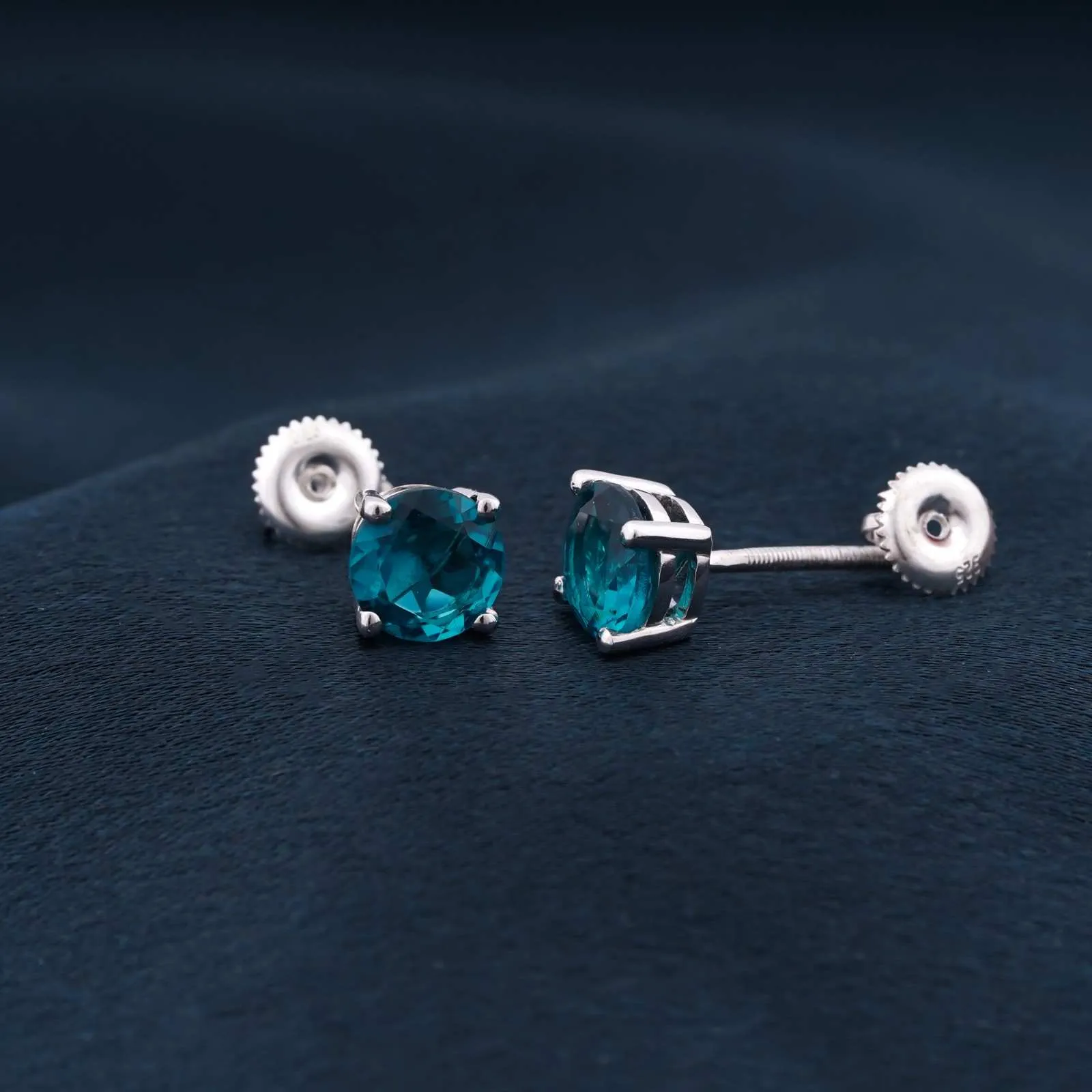 Silver London Blue Memorable Stud Earrings