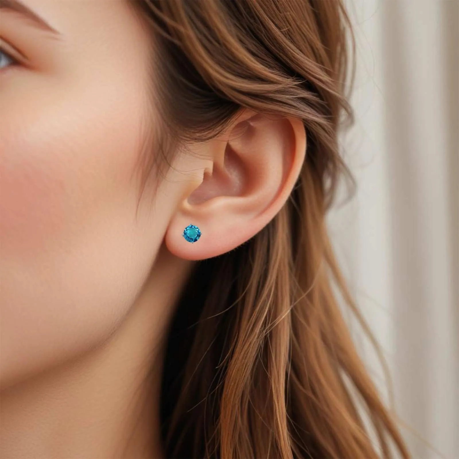 Silver London Blue Memorable Stud Earrings