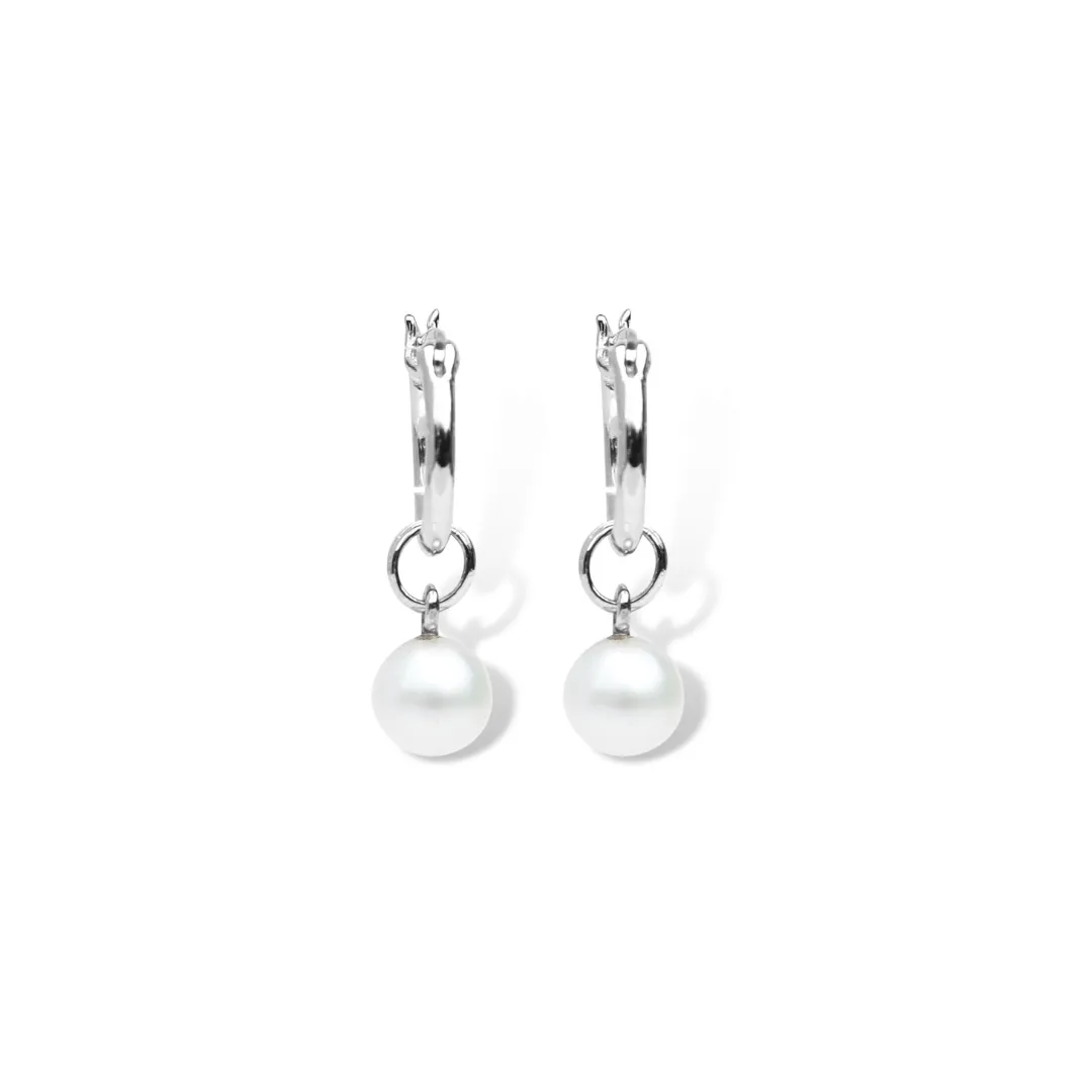 Silver Perle Silver Classic Hoop Earrings W/S