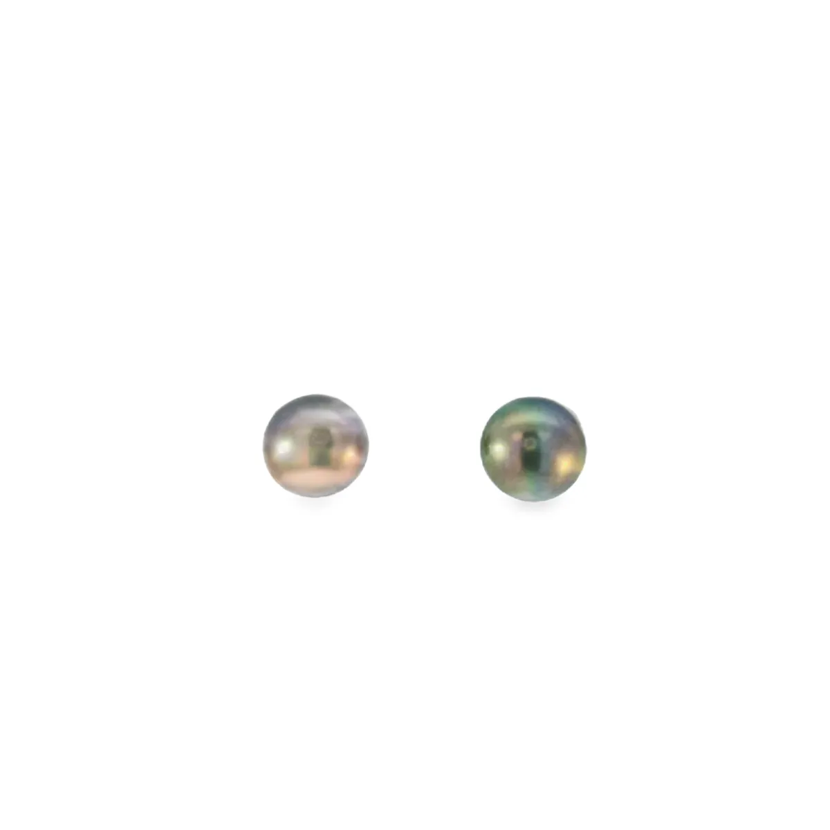 Silver Petrol Colour Fresh Water Pearl Stud Earrings
