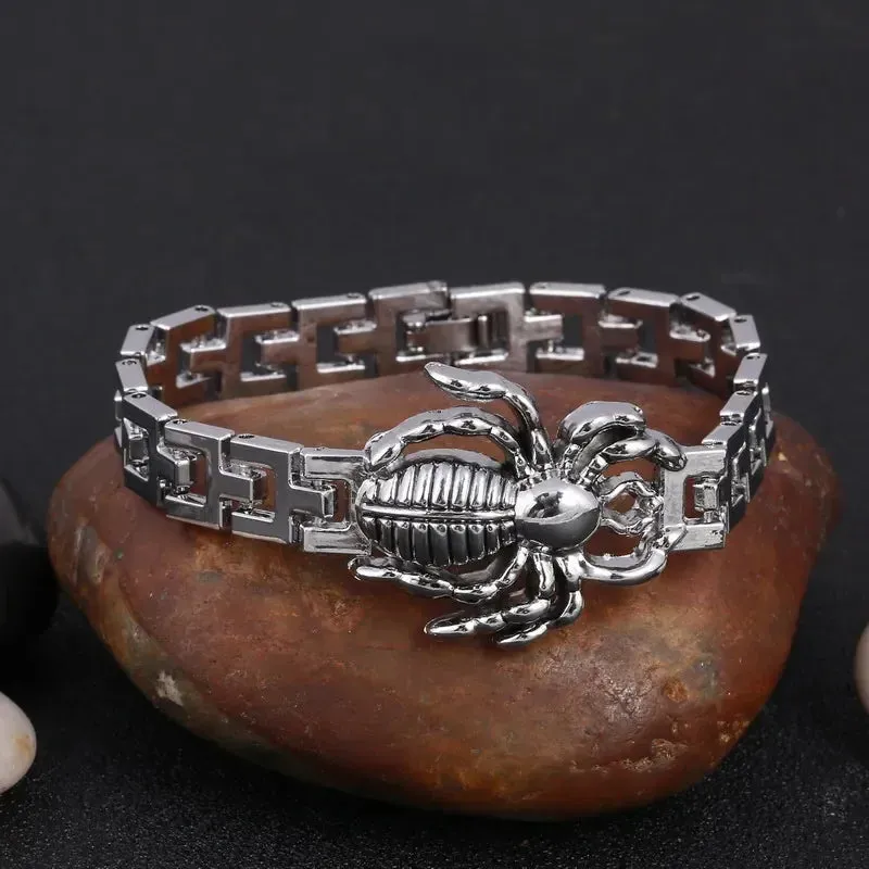 Silver Plated Metal Bracelets Men Scorpion Charms Men Bracelets Punk Man Bracelets & Bangles Wristband Pulsera HombreJewelry