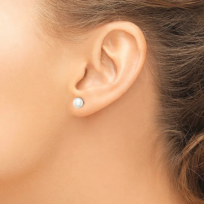 Silver Stud Pearl Earrings QE7691