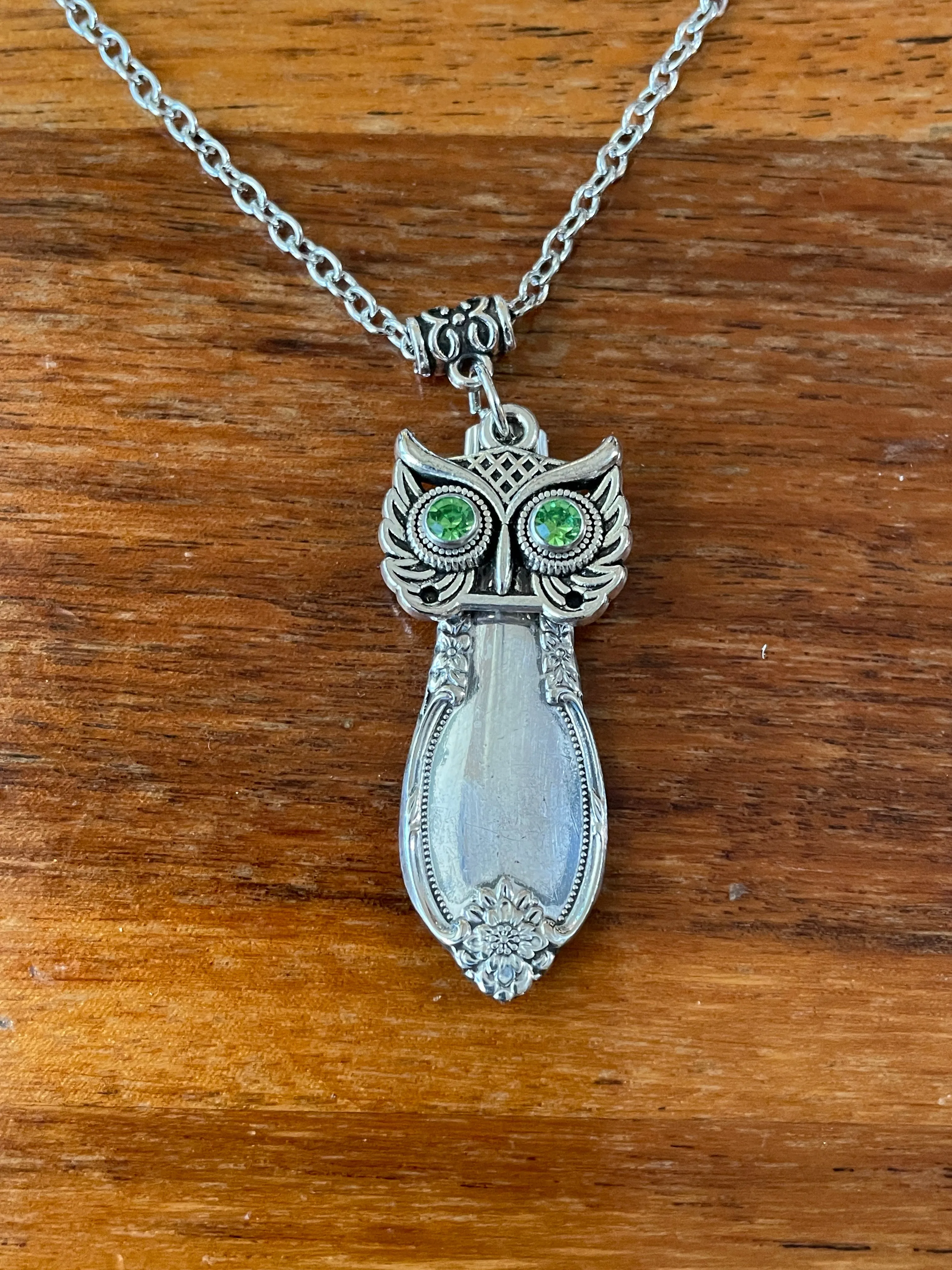 Silverware Owl Necklace
