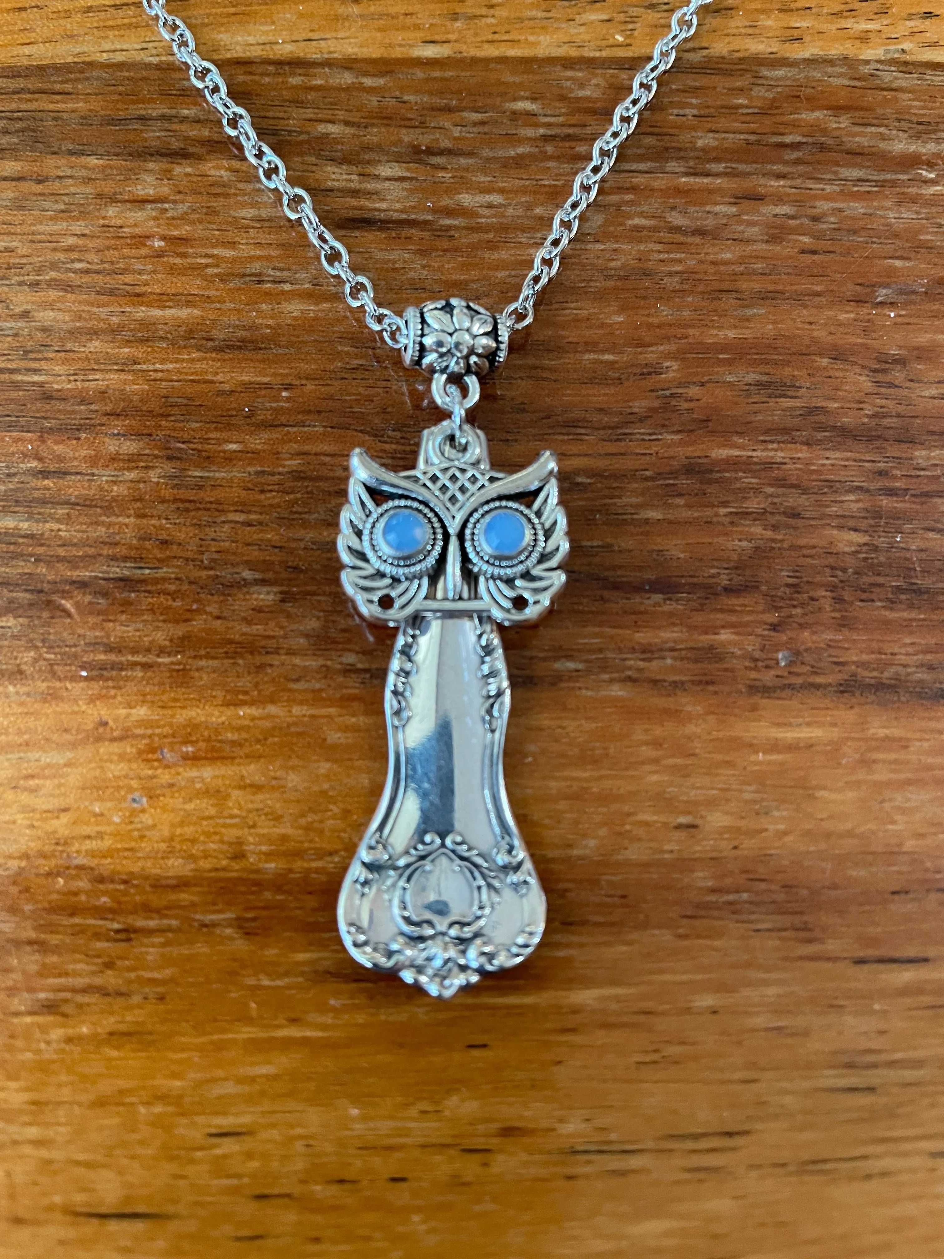Silverware Owl Necklace