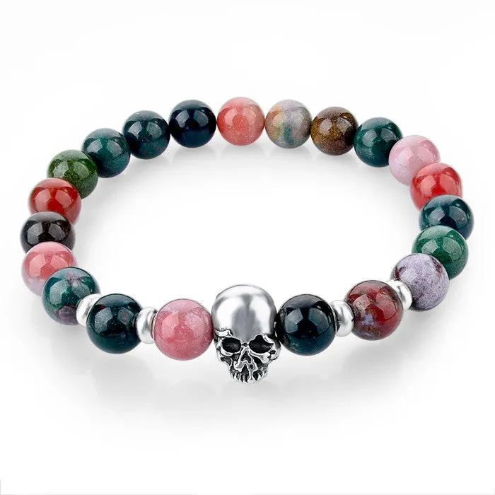 Skull & Bangles Lava Beads Bracelet