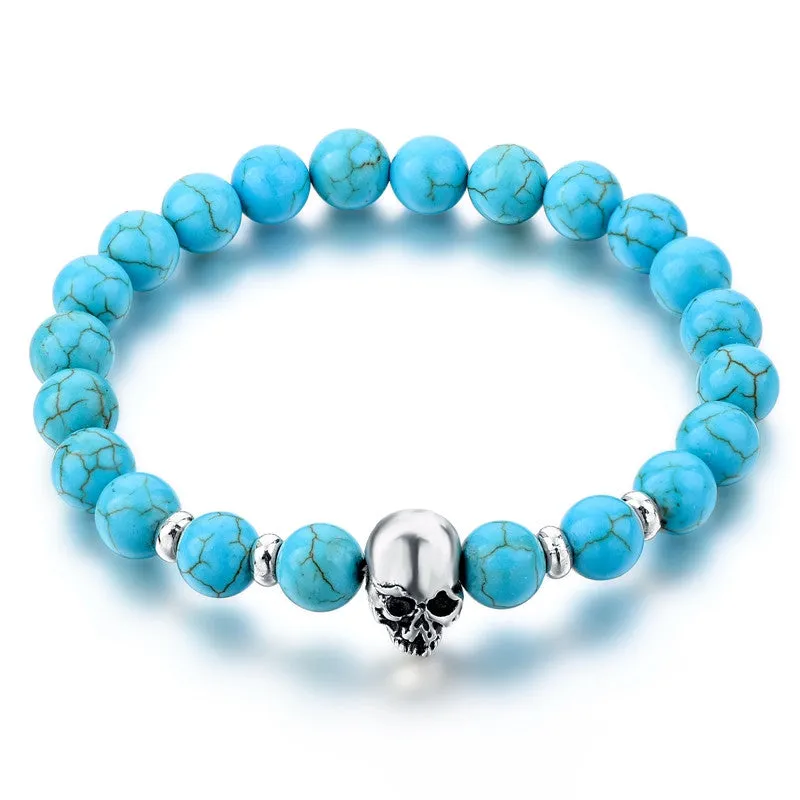 Skull & Bangles Lava Beads Bracelet