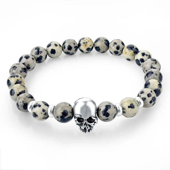 Skull & Bangles Lava Beads Bracelet