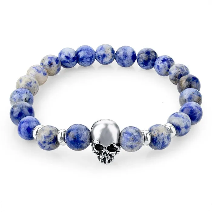 Skull & Bangles Lava Beads Bracelet