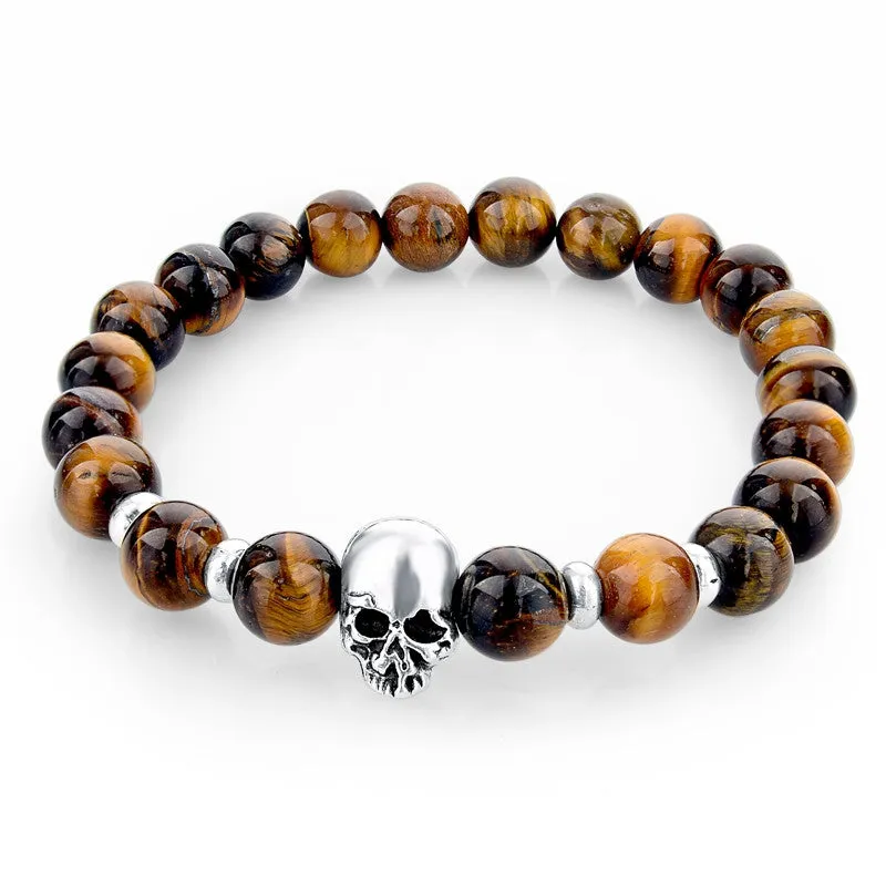 Skull & Bangles Lava Beads Bracelet