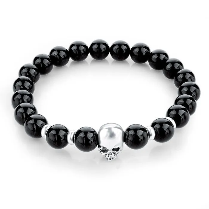Skull & Bangles Lava Beads Bracelet