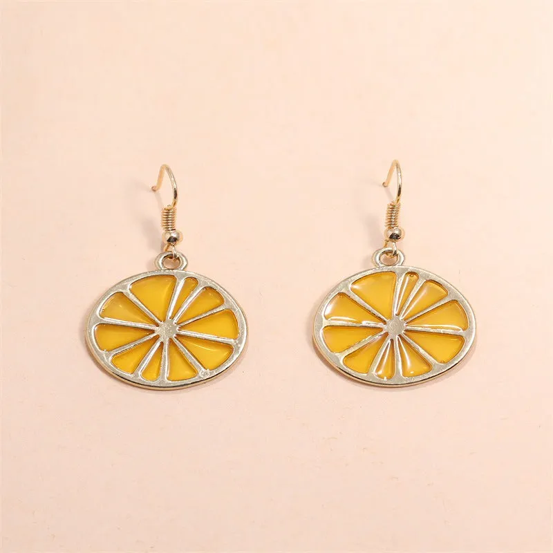 Small Fresh Summer Lemon Fruit Earrings
