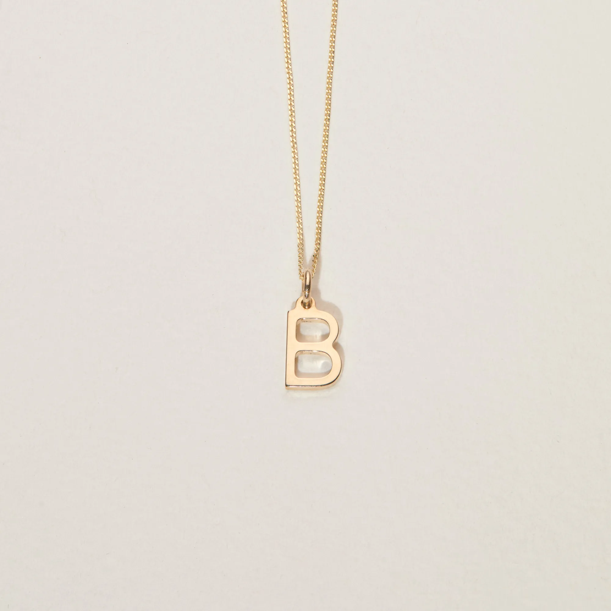 Solid Gold Initial Letter Necklace