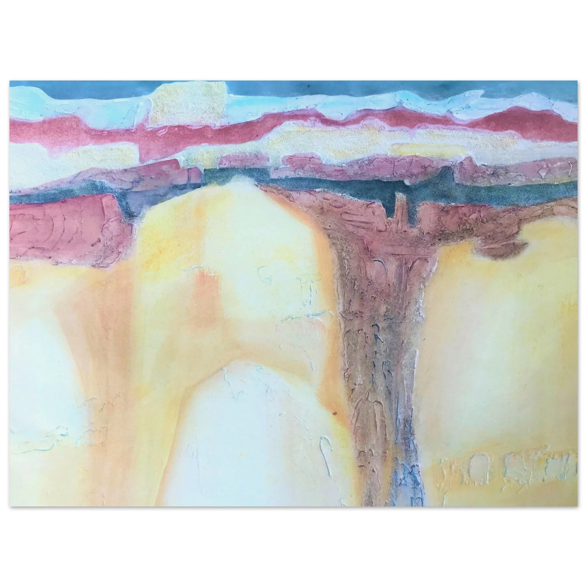 'Southwest Mixed Media' Abstract I 18x24 Museum-Quality Matte Paper Poster | Original Artwork by American Artist Barbara Cleary