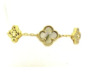 Starburst and CZ Clover Bracelet