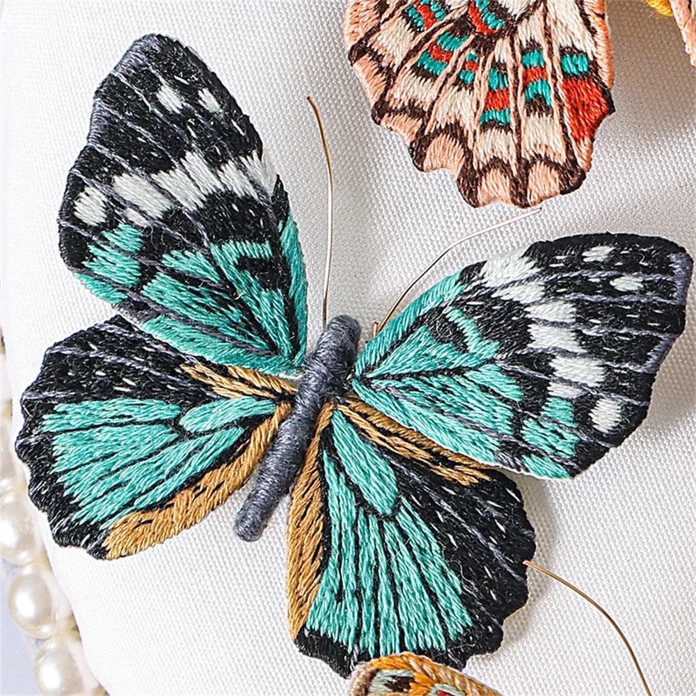 Starter Embroidery Kit Handmade Butterfly Brooches DIY Sewing Kit With Hoop