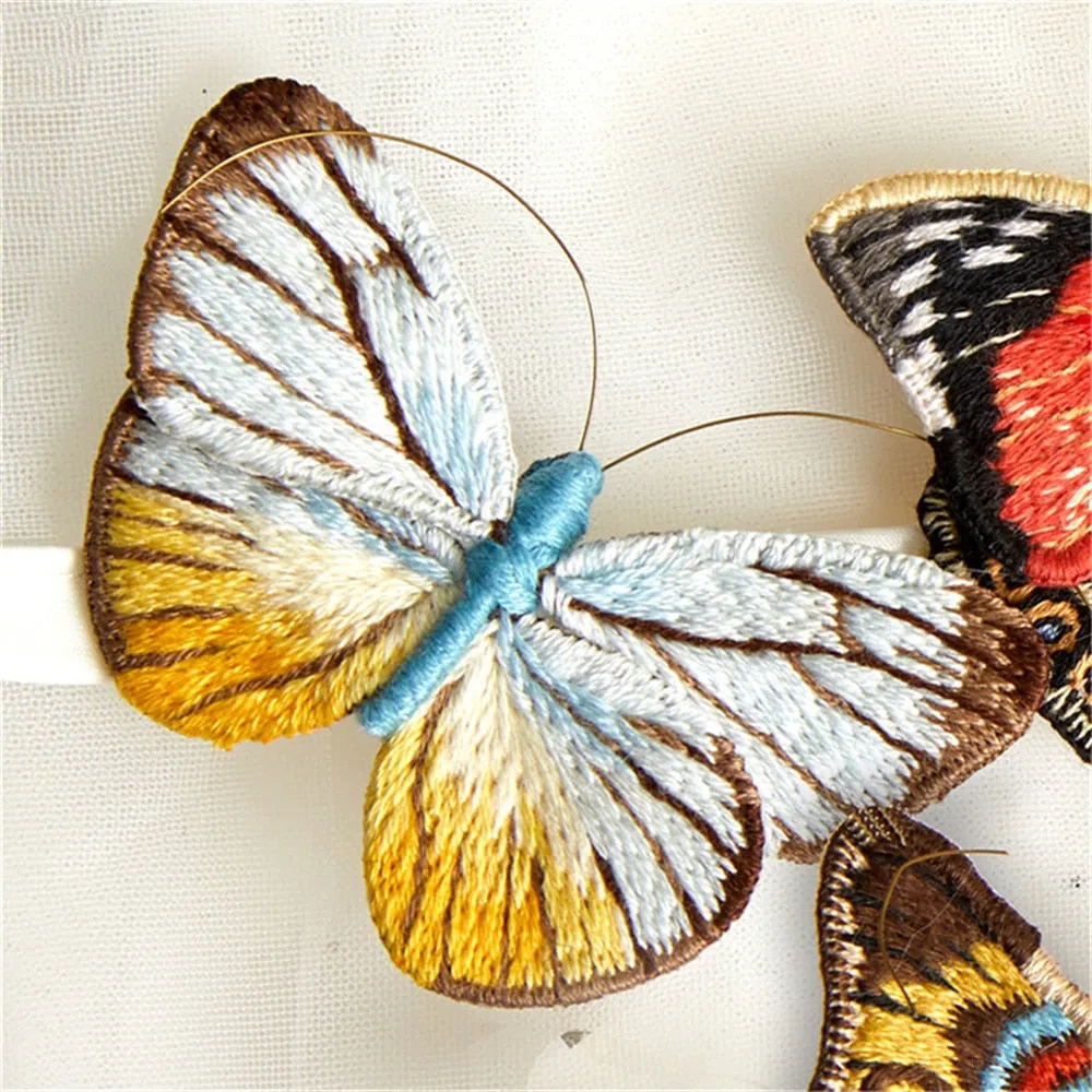 Starter Embroidery Kit Handmade Butterfly Brooches DIY Sewing Kit With Hoop
