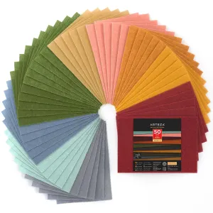Stiff & Soft Felt Fabric, Earth Tones - Set of 50 Sheets