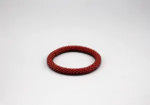 Stylish Maroon Glass Beads Roll on Bracelet