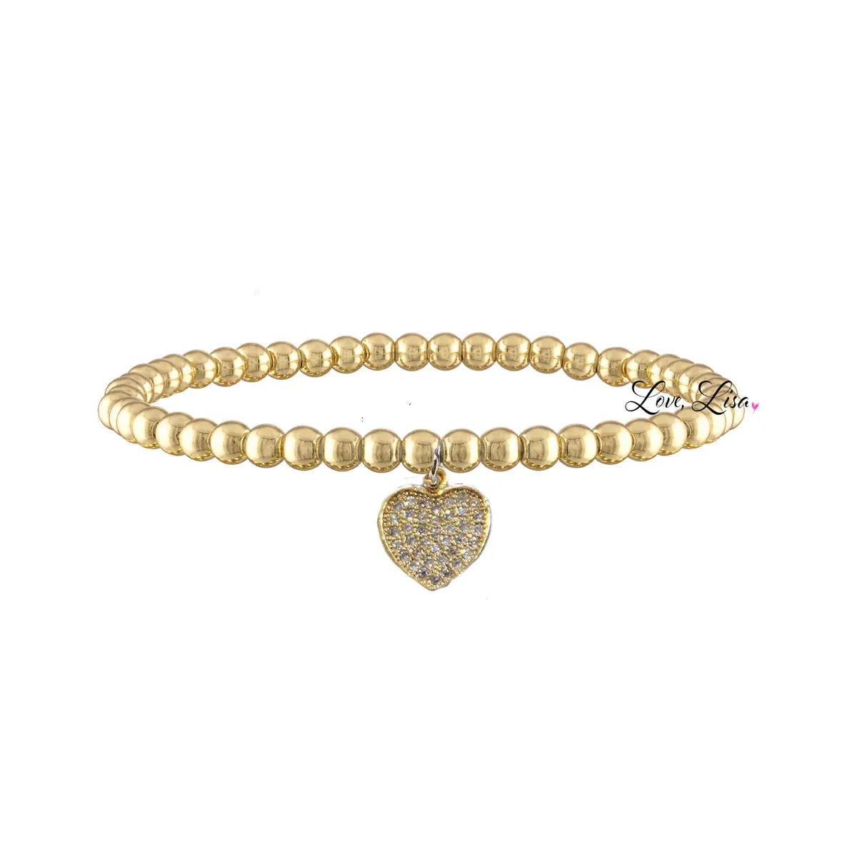 Sweetest Little Heart Charm Beaded Bracelet