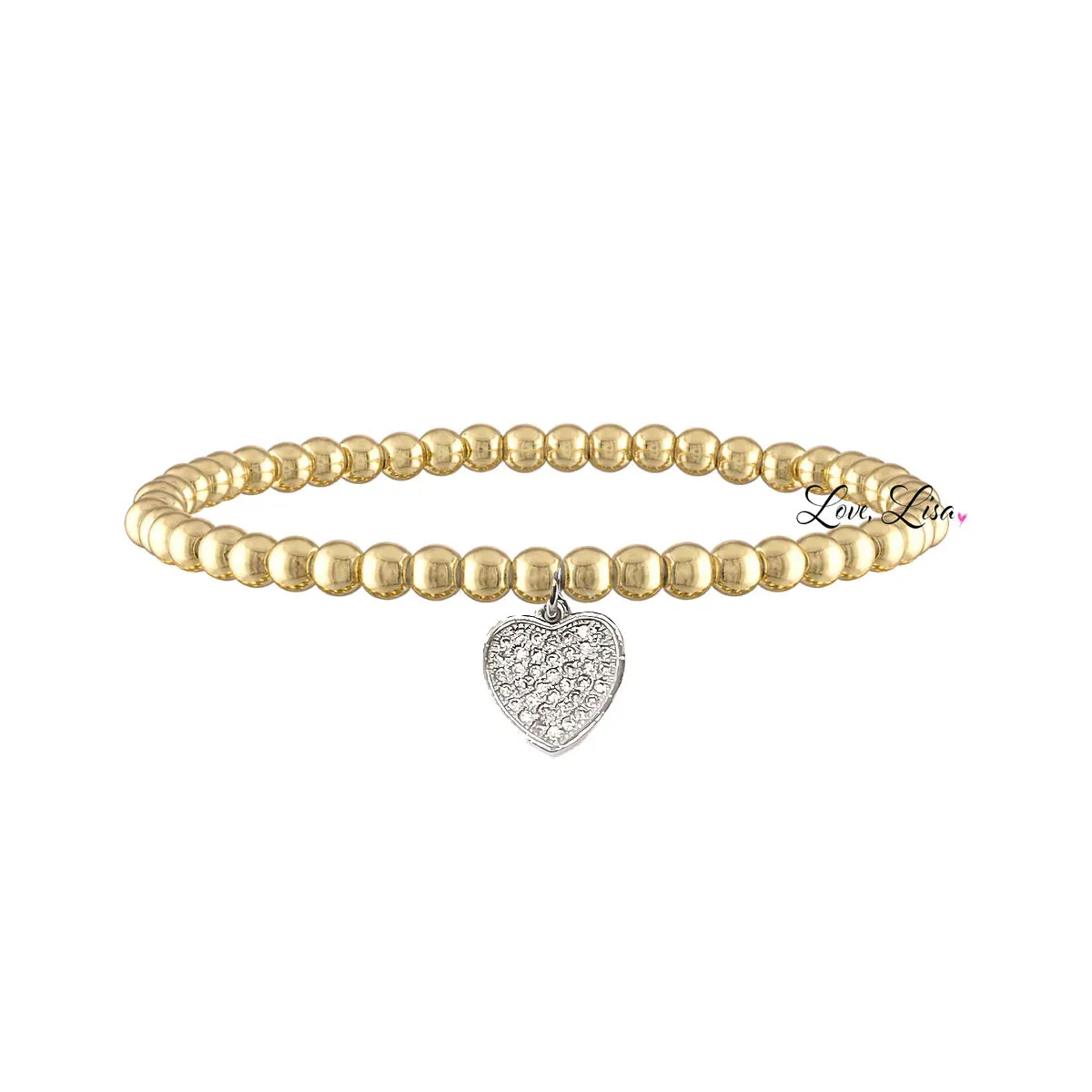 Sweetest Little Heart Charm Beaded Bracelet