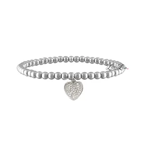 Sweetest Little Heart Charm Beaded Bracelet