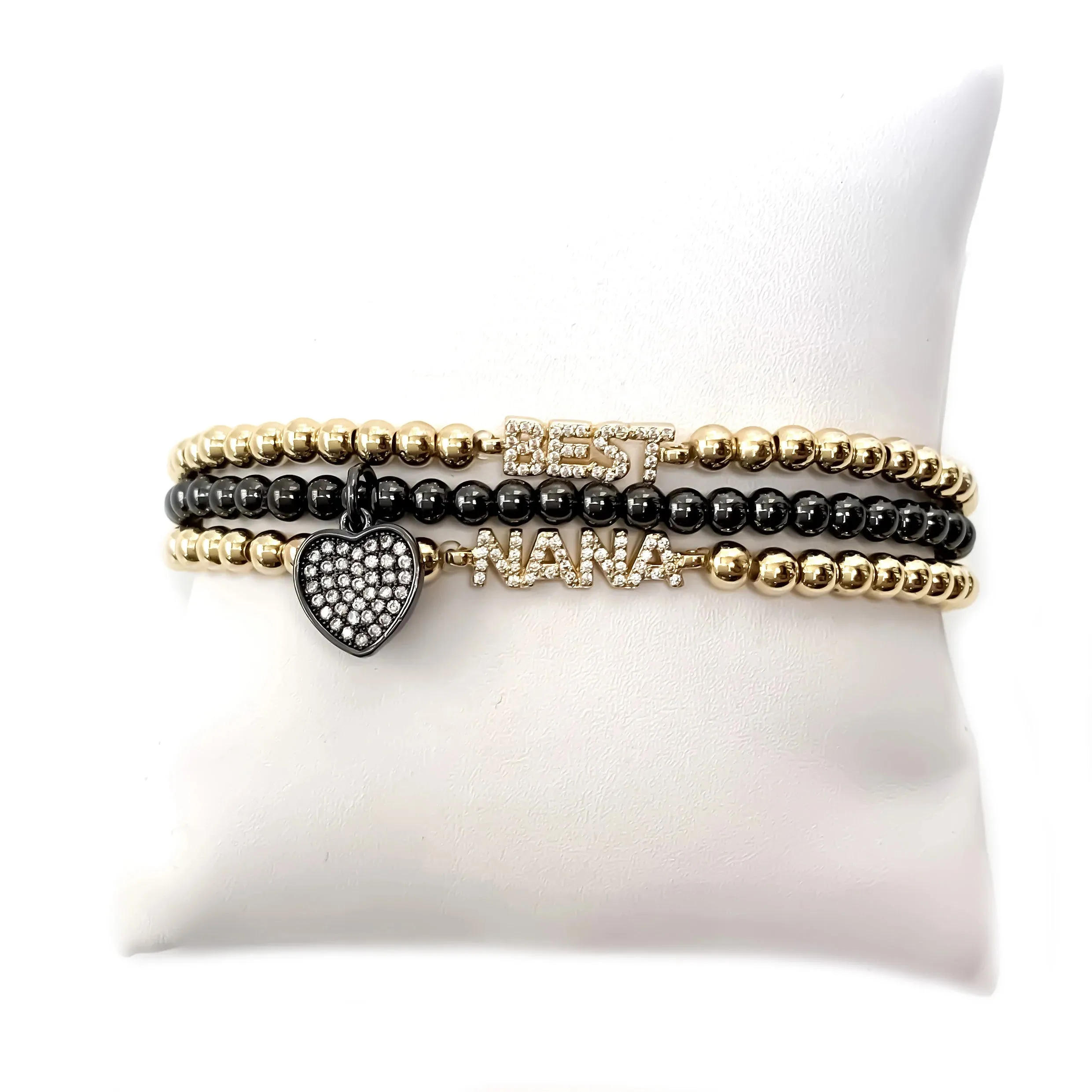 Sweetest Little Heart Charm Beaded Bracelet