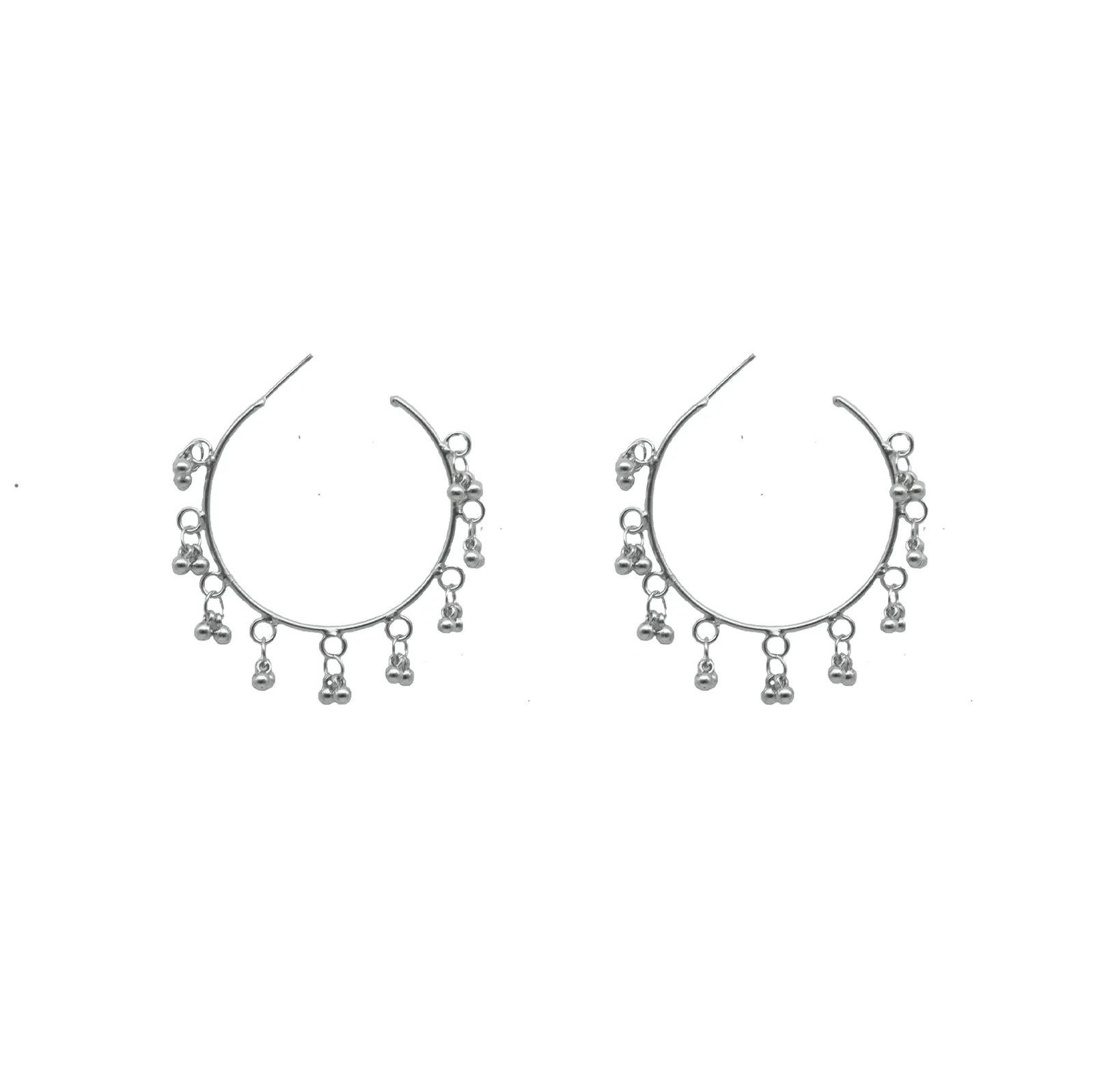 Teejh Kalpana Silver Oxidized Ghungroo Earrings