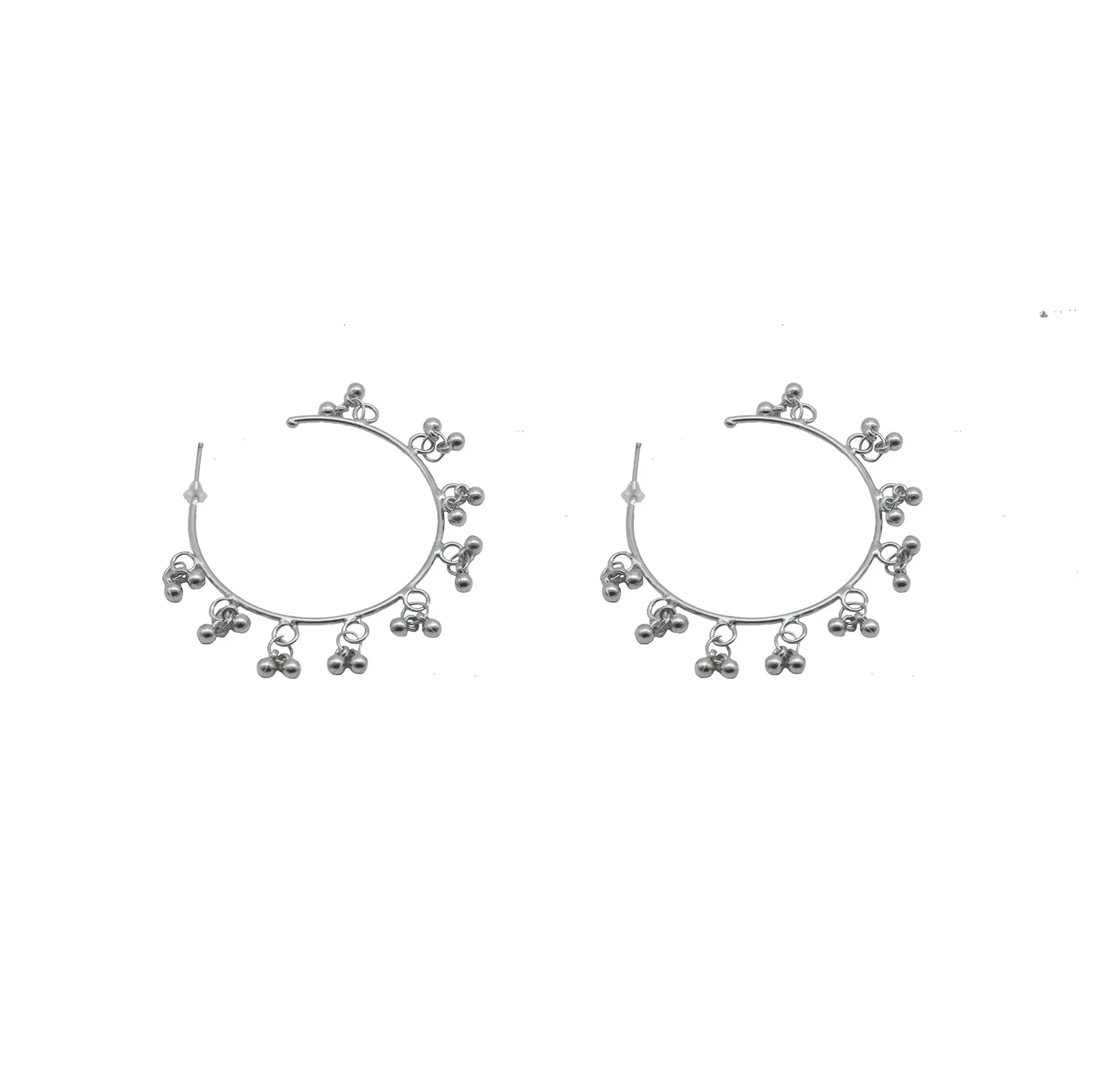 Teejh Kalpana Silver Oxidized Ghungroo Earrings