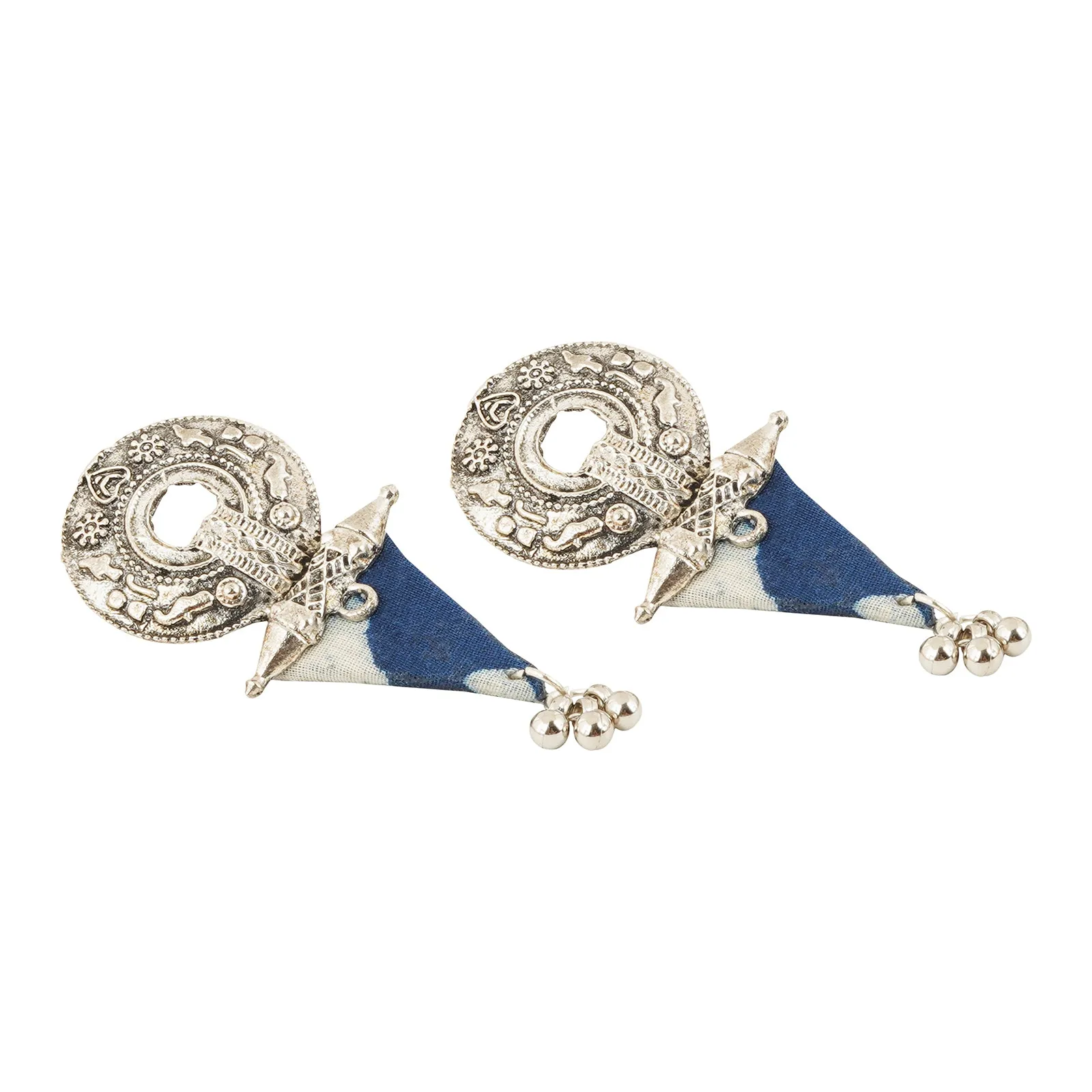 Teejh Nainaika Indigo Blue Fabric Earring