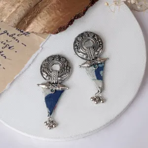Teejh Nainaika Indigo Blue Fabric Earring