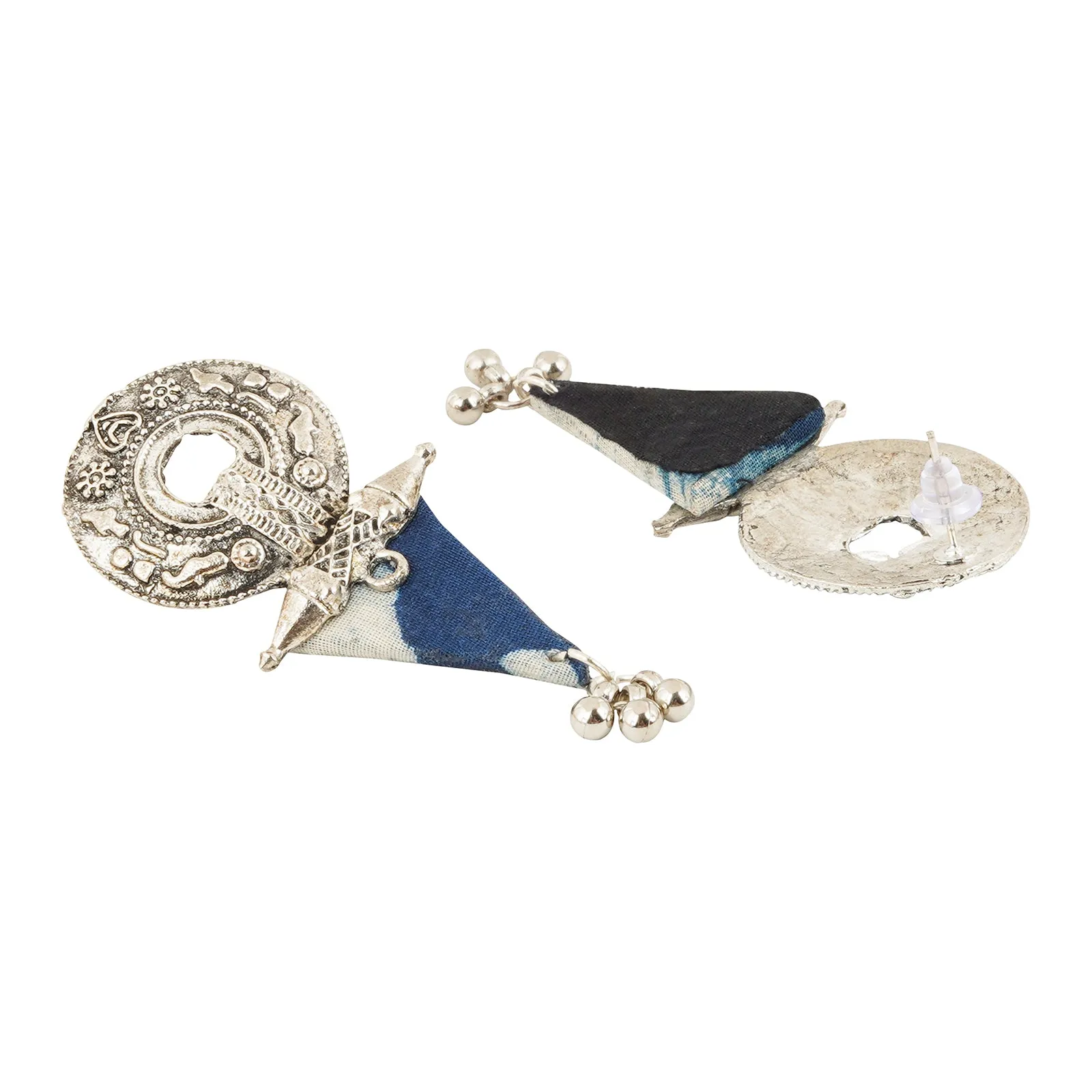 Teejh Nainaika Indigo Blue Fabric Earring