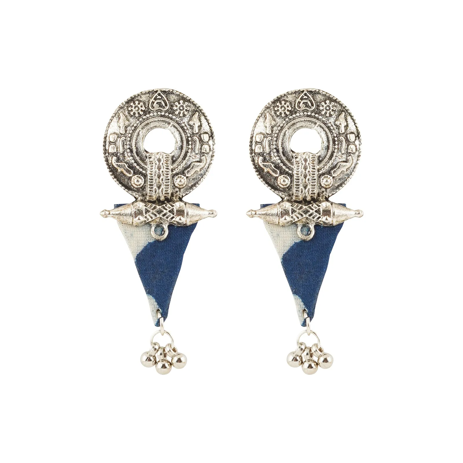 Teejh Nainaika Indigo Blue Fabric Earring