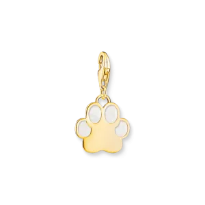 Thomas Sabo Gold Dog Paw Charm with White Enamel