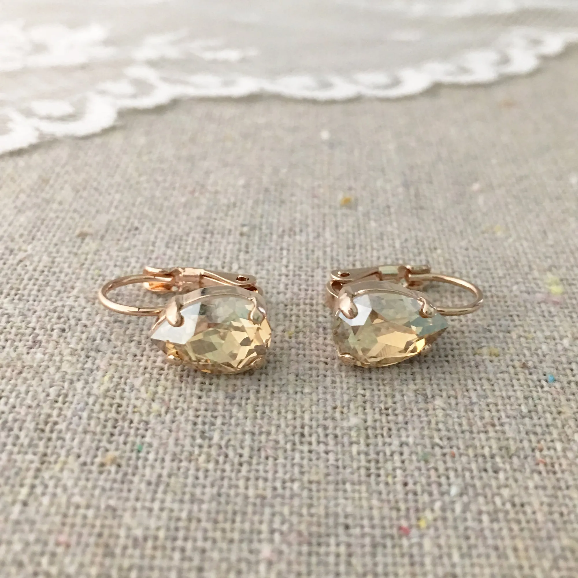 Tiny Pear Leverback Earrings